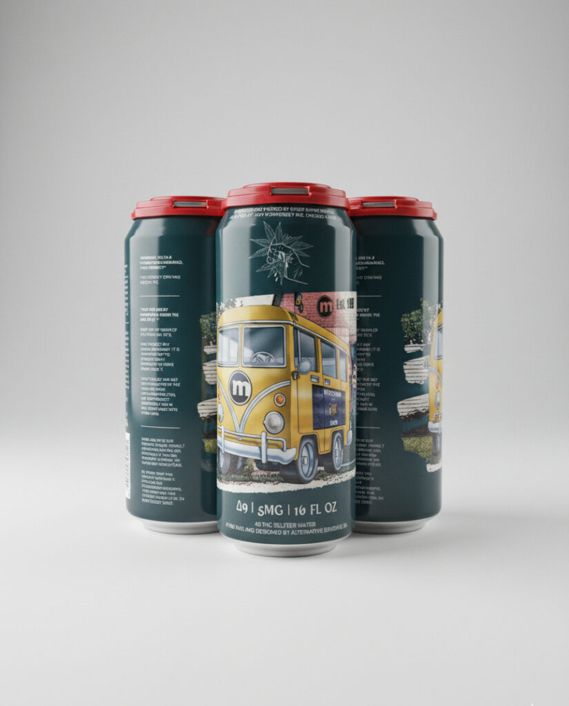 A four-pack of Matty's Delta 9 Seltzer cans